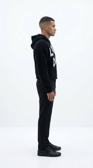 Fuzzy Knit Zip Hoodie