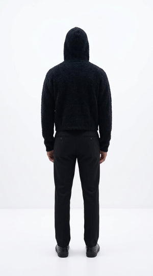 Fuzzy Knit Zip Hoodie