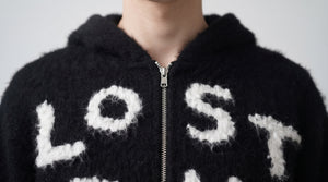 Fuzzy Knit Zip Hoodie